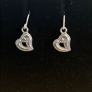 NWT Handcrafted Silver Tone Heart Earrings
